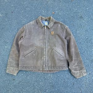 🍫Vintage Chocolate Brown Detroit Jacket Sun faded🍫